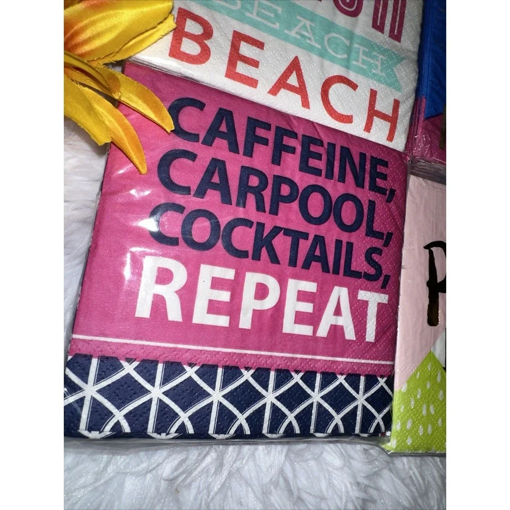 I Save My Carbs For Wine Funny Party Cocktail Beverage Napkins 3-Ply Tissue‎